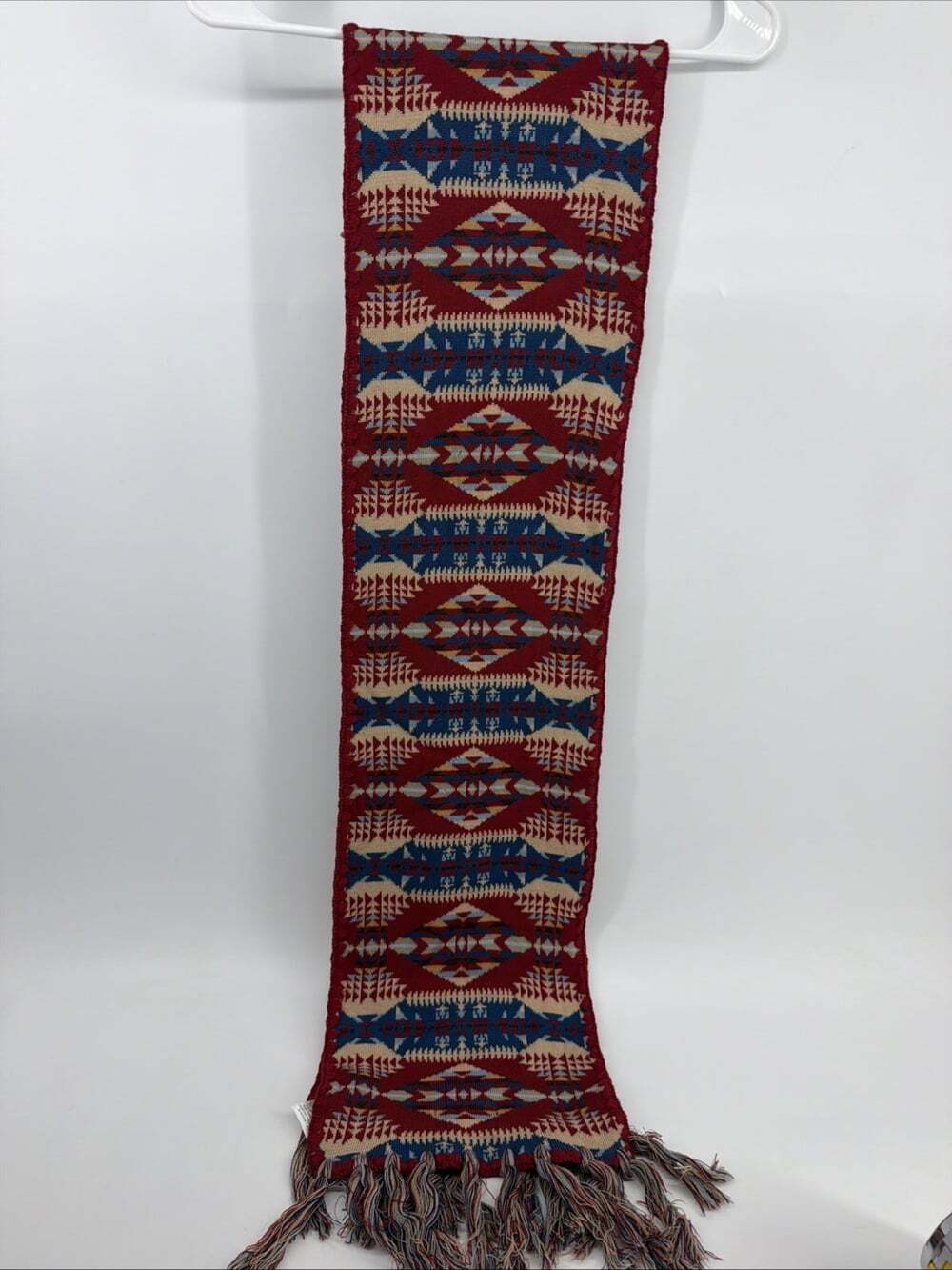 Pendleton Southwest Aztec Native Scarf 100% Merino Wool Fringe Made In Korea 70β